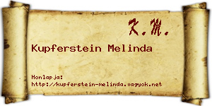Kupferstein Melinda névjegykártya